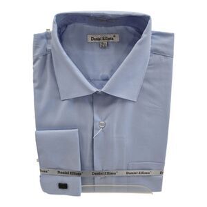 MEN'S DANIEL ELLISSA SEMI SPREAD COLLAR  FRENCH CUFF DRESS SHIRT. DS3816.